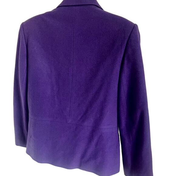 Harve Bernard Petites Purple Jacket Women 10P Wool Blend Classic Luxury Timeless - Picture 6 of 7